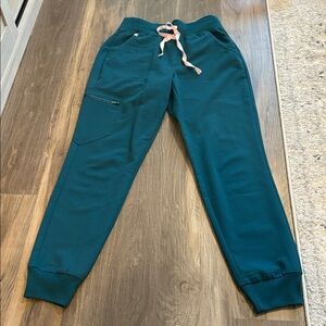 Figs High Waisted Zamora joggers in Caribbean Blue